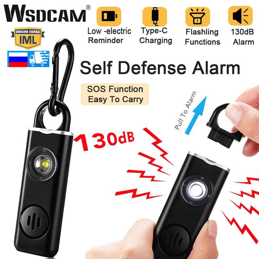 WSDCAM Self Defense Alarm 130dB Anti-wolf Personal alarm for Girl Child Women Loud Panic Alarm Rechargeable Emergency Alarm - MarvelouStoree