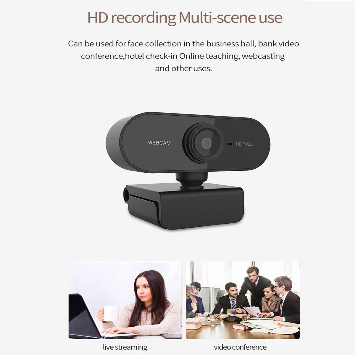 Marveloustoree Webcam Computer Camera 1080P HD USB With Microphone Support  Desktop Computer Laptop Suitable For Live Video Call Conference