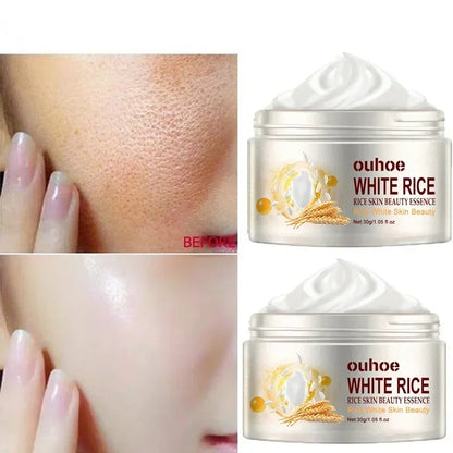 White Rice Face Whitening Cream Remove Dark Spots Fade Freckle Melanin Anti Wrinkle Aging Moisturizing Brighten Skin Care New