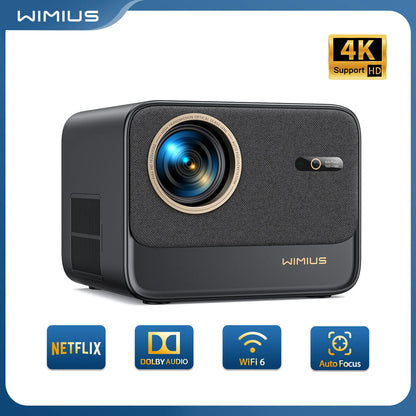 Wimius Projector 4k 30000Lumens Netflix Officially Auto Focus/Keystone FHD 1080p WIFI 6 Bluetooth Support Dolby Home Theater