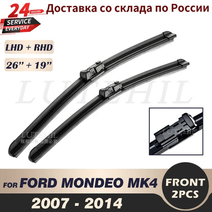 Wiper Front Wiper Blades For Ford Mondeo 4 2007 2008 2009 2010 2011 2012 2013 2014 Windshield Windscreen Front Window 26"+19"