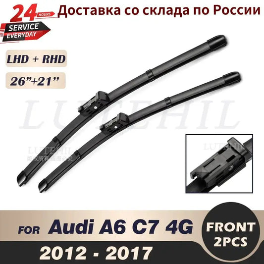 Wiper Front Wiper Blades Set For Audi A6 C7 4G 2012 2013 2014 2015 2016 2017 Windshield Windscreen Front Window 26"+21"