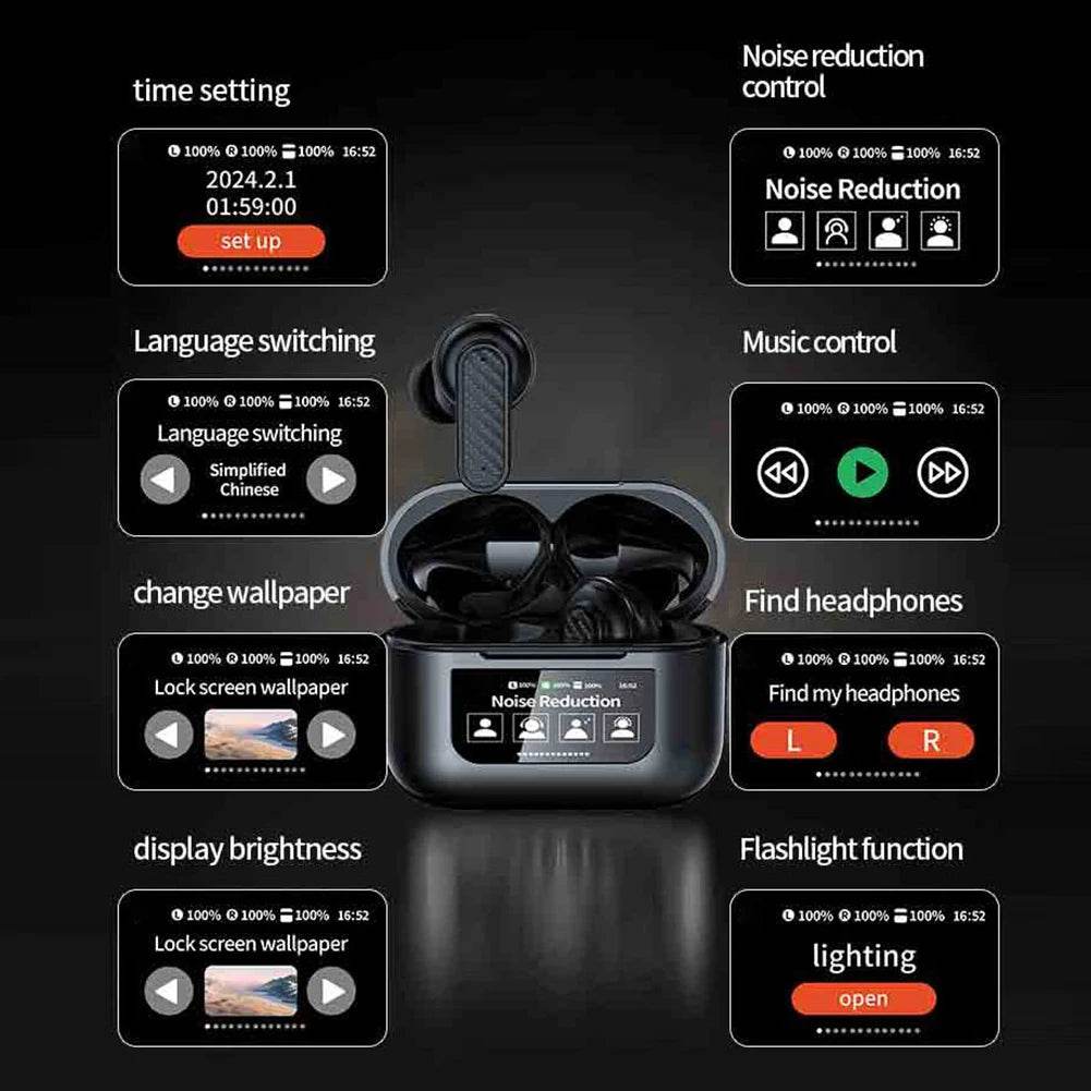 Wireless BT5.4 Real Time Translator Earbuds ANC Noise Cancelling 144 Languages Instant Quick Translated Translation Accuracy 99% - MarvelouStoree