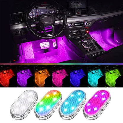 Marveloustoree Wireless Led Lights for Car Interior, Car Led Lights Interior, USB Rechargeable Automotive Neon Accent Light