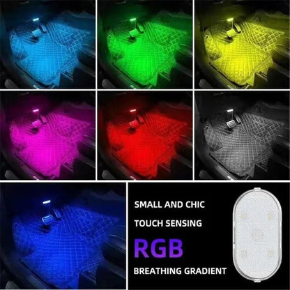 Marveloustoree Wireless Led Lights for Car Interior, Car Led Lights Interior, USB Rechargeable Automotive Neon Accent Light