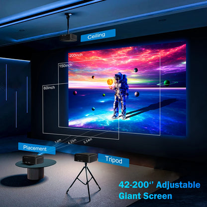 World-first Projector with AI Off-Axis & Electric Stand 4K FULL HD Projector with Android TV Proyector 1500 ANSI 1080P Smart Pro