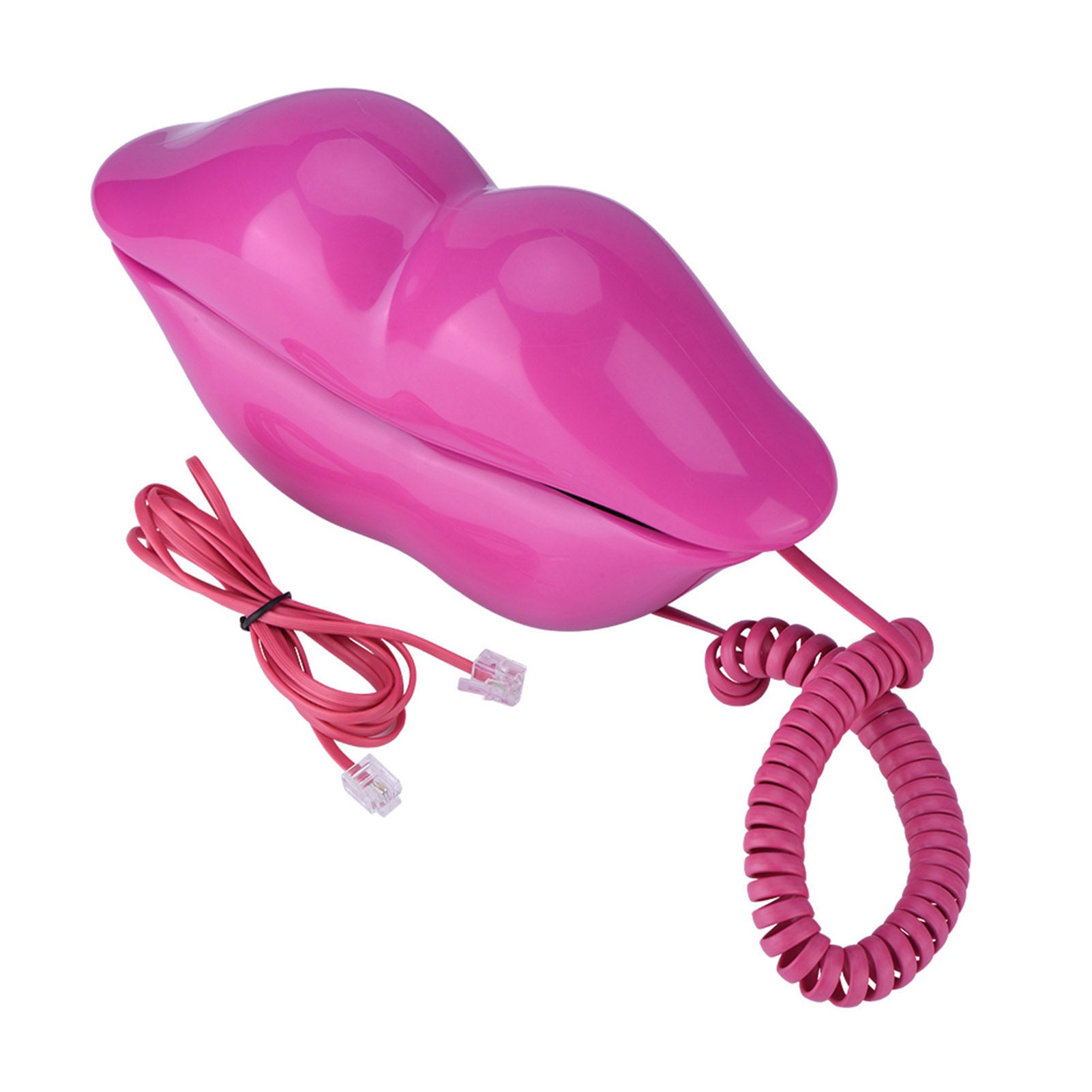 Cute Lips Shape Telephone Red Phone Multi-Functional Wired Landline Desktop Corded Fixed Phone for Home Hotel Office Decoration