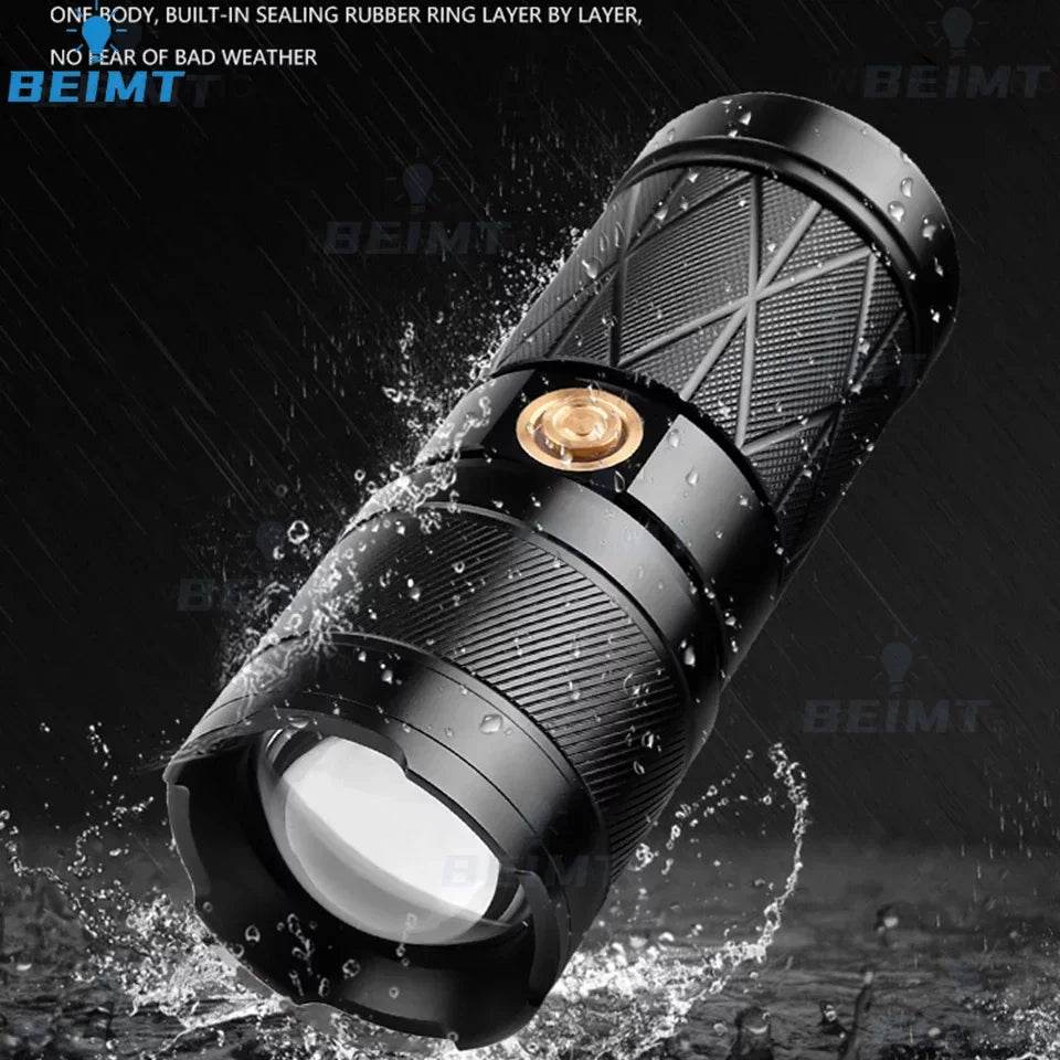 XHP50 Super Bright Led Double Head Flashlight Waterproof Rechargeable Zoomable Torch Work Light Spotlight Floodling Lantern - MarvelouStoree