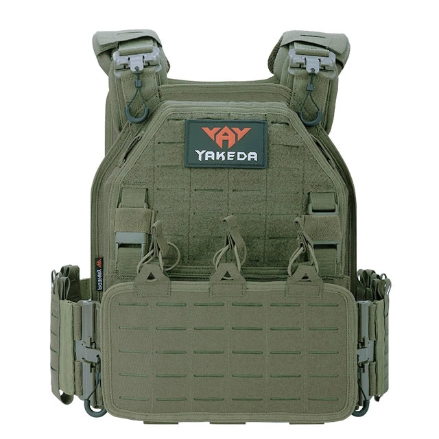 YAKEDA Light Weight Quick Release Combat Plate Carrier 1000D Nylon Molle Chaleco Tactico Tactical Vest Black