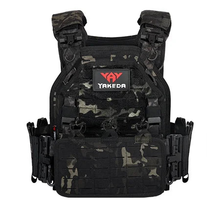 YAKEDA Light Weight Quick Release Combat Plate Carrier 1000D Nylon Molle Chaleco Tactico Tactical Vest Black