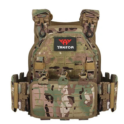 YAKEDA Light Weight Quick Release Combat Plate Carrier 1000D Nylon Molle Chaleco Tactico Tactical Vest Black