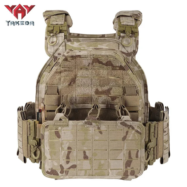 YAKEDA Light Weight Quick Release Combat Plate Carrier 1000D Nylon Molle Chaleco Tactico Tactical Vest Black