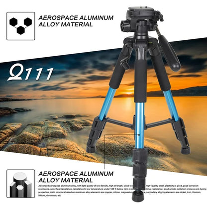 Q111 Professional Portable Travel Aluminum Camera Tripod&Pan Head for SLR DSLR Digital Camera Three color