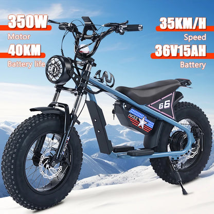 ZX Electric Balance Bike 350W36V15AH Battery Disc Brake Custom Color 16Inch Tires Children's Electric Bike Designed for Children