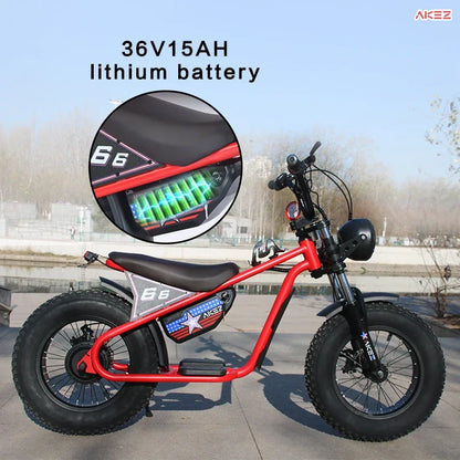 ZX Electric Balance Bike 350W36V15AH Battery Disc Brake Custom Color 16Inch Tires Children's Electric Bike Designed for Children