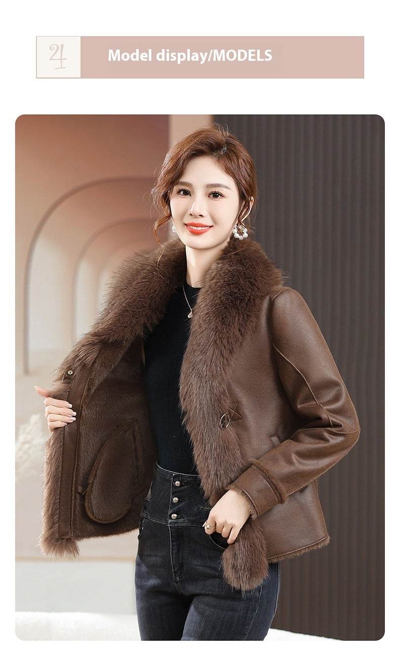 Fur Integrated Women's Short Coat Southern Winter Temperament - MarvelouStoree