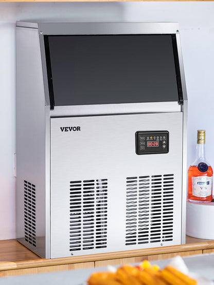 VEVOR Commercial Cube Ice Maker 40-70 KG/24H Freestanding Auto Clear Liquid Freezer Ice Generator Machine 110V Home Appliance