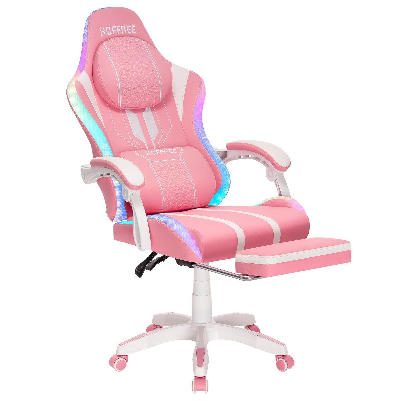 Ergonomic RGB Massage Gaming Chair w/ bluetooth Speakers Footrest Office Chair - MarvelouStoree