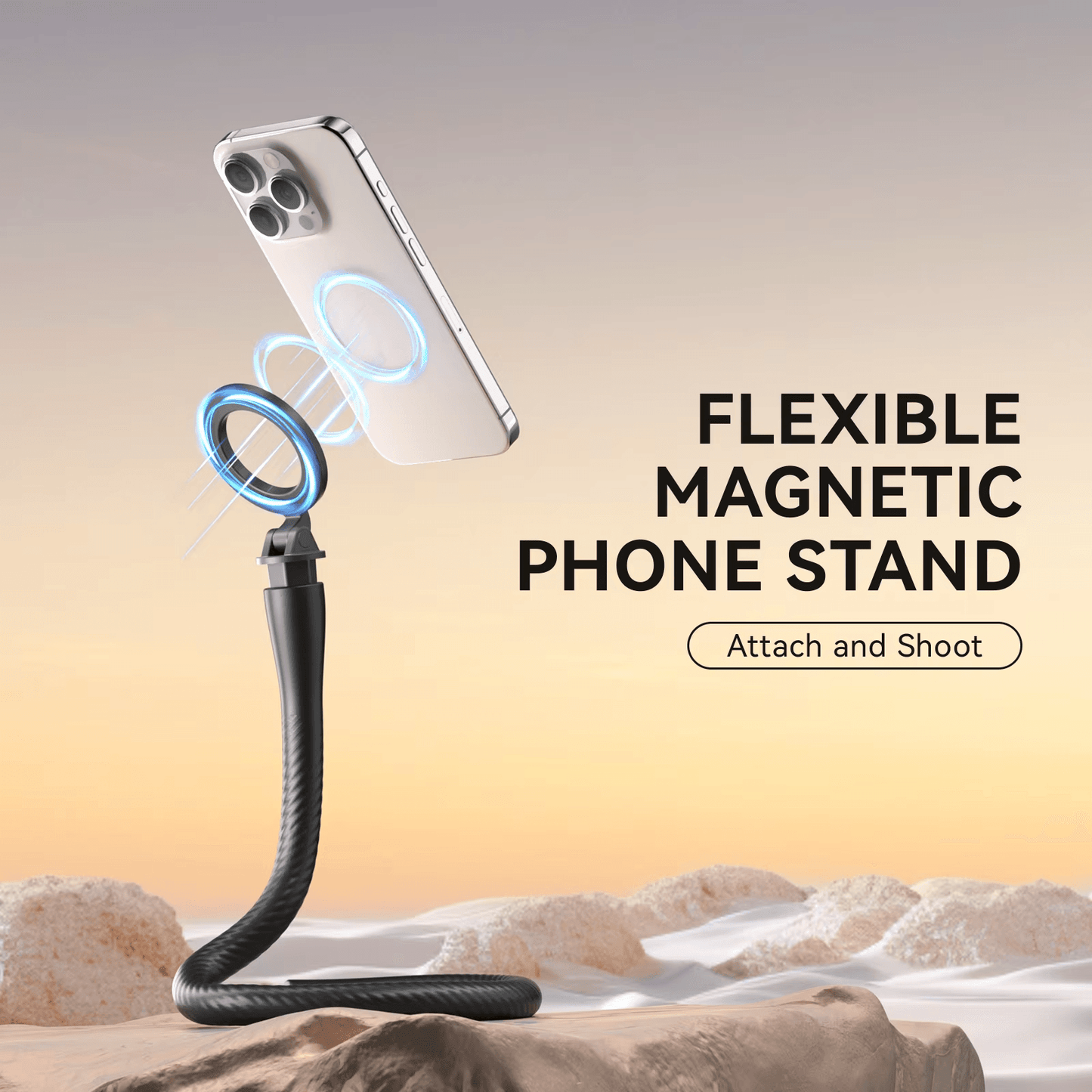 TELESIN Magnetic Flexible Phone Mount Clamp Tripod Stand Stick Pole Bike Motorcycle Phone Holder Stand for iPhone Android Phones