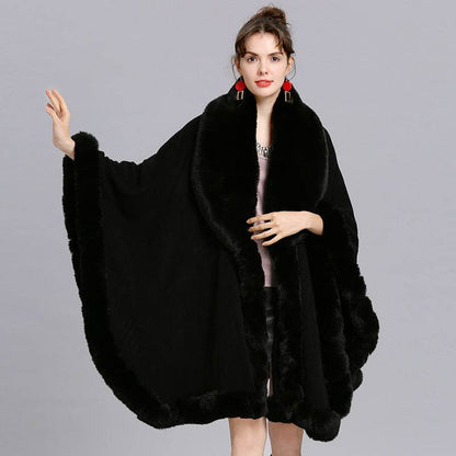 Faux Cashmere Knitted Cardigan Shawl Cloak - MarvelouStoree