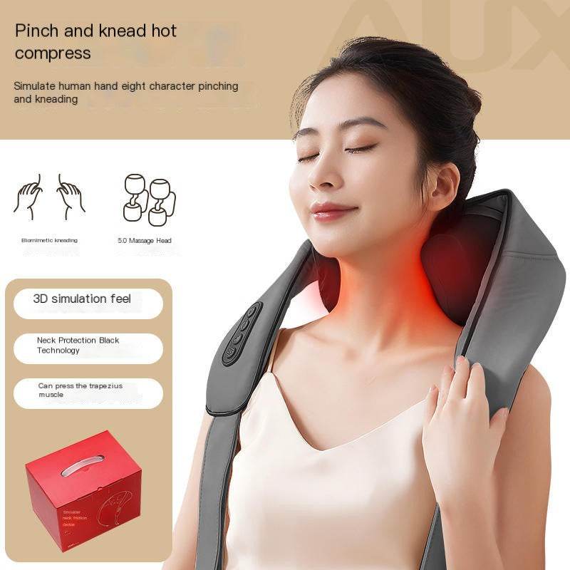 New trapezius cervical spine massager shoulder neck waist back neck pillow shoulder neck multifunctional massage shawl - MarvelouStoree