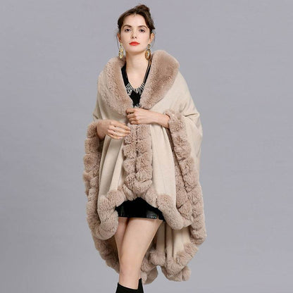 Faux Cashmere Knitted Cardigan Shawl Cloak - MarvelouStoree