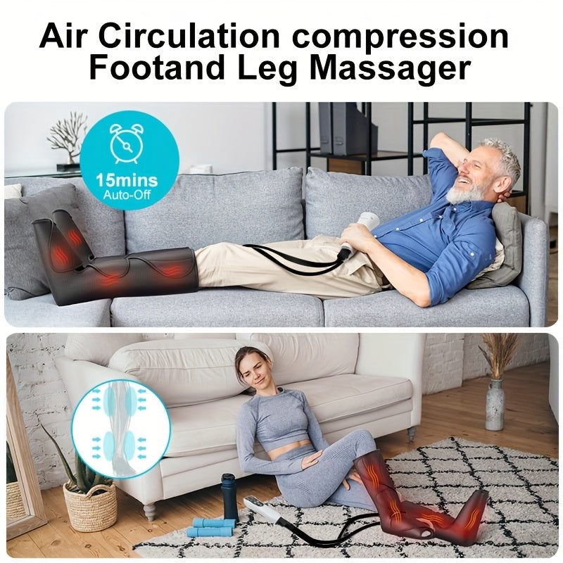 Sejoy Leg Wrap Foot Massager Calf Air Massage Machine With Heated Air Enhanced Circulation and Relaxation For Pain Relief