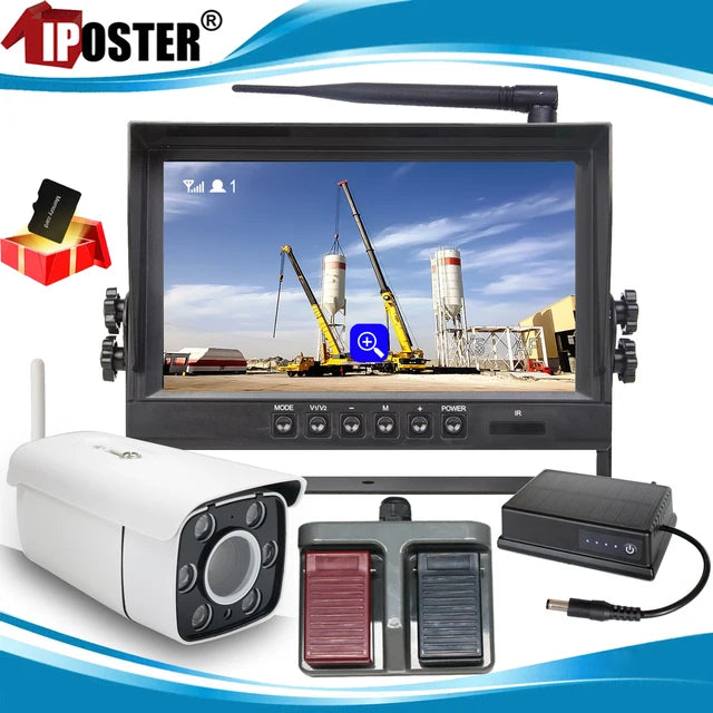 Crane Wireless Camera 30x Zoom Car Reversing Rear 9 Inch IPS Screen DVR Monitor Monitoring Kit For Tower Crane