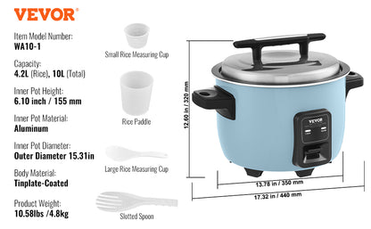 VEVOR 8L 10L 13L Commercial Rice Cooker with Aluminium Nonstick Inner Pot 24-Hour Keep Warm for Restaurant Buffet